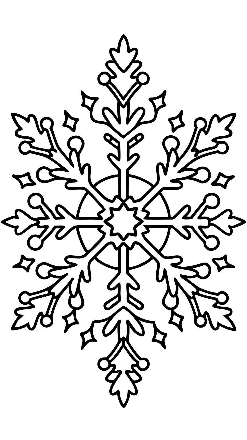 snowflake coloring page free